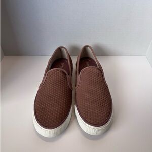 Women’s Sperry Top Sider Seaside Embossed Suede Slip-On Sneaker Mauve Size 8M